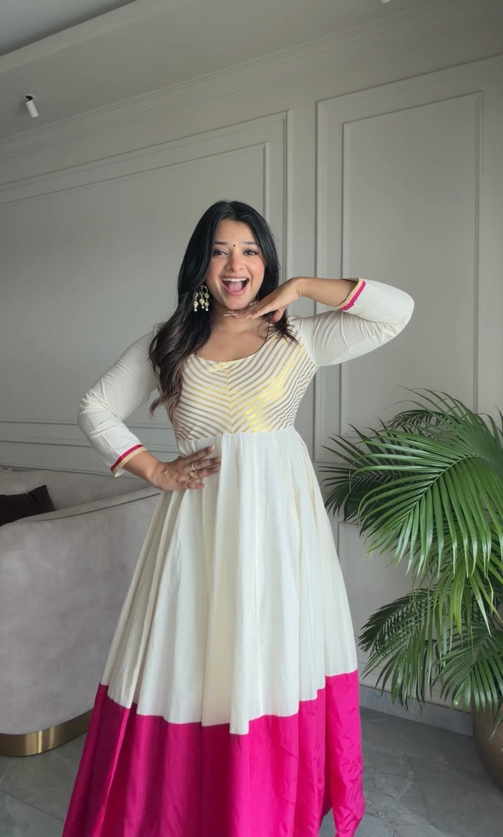 Rani Pop Anarkali Set