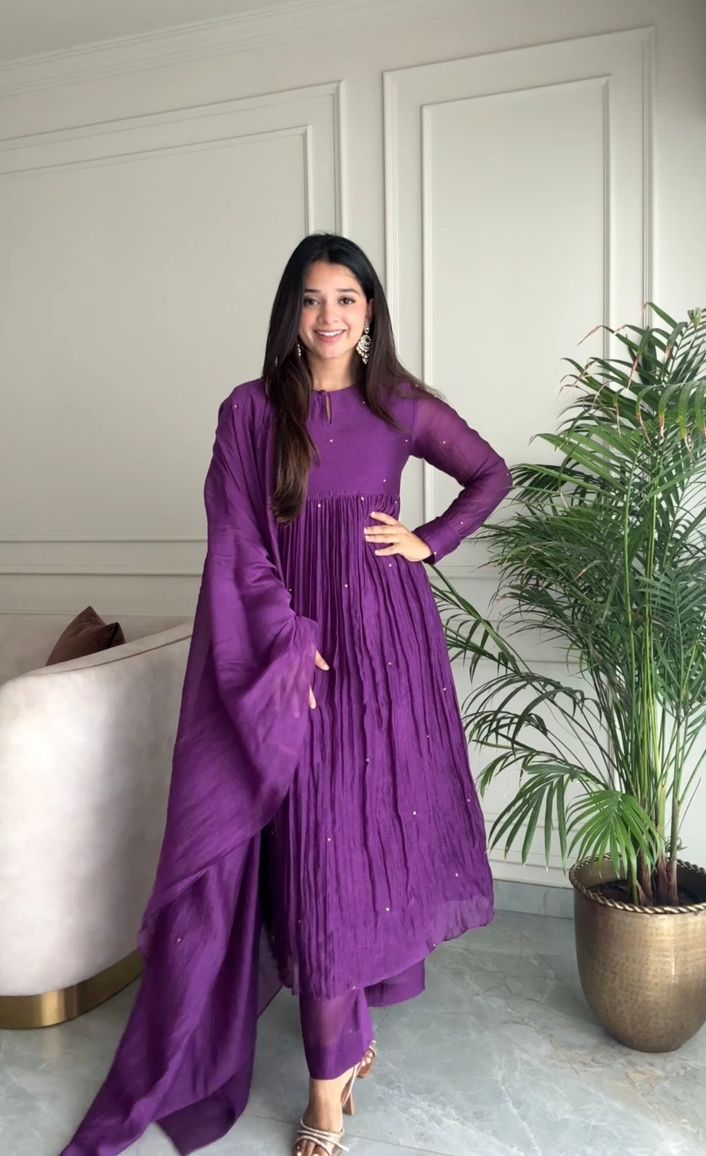 Purple Rangrez Kurta Set