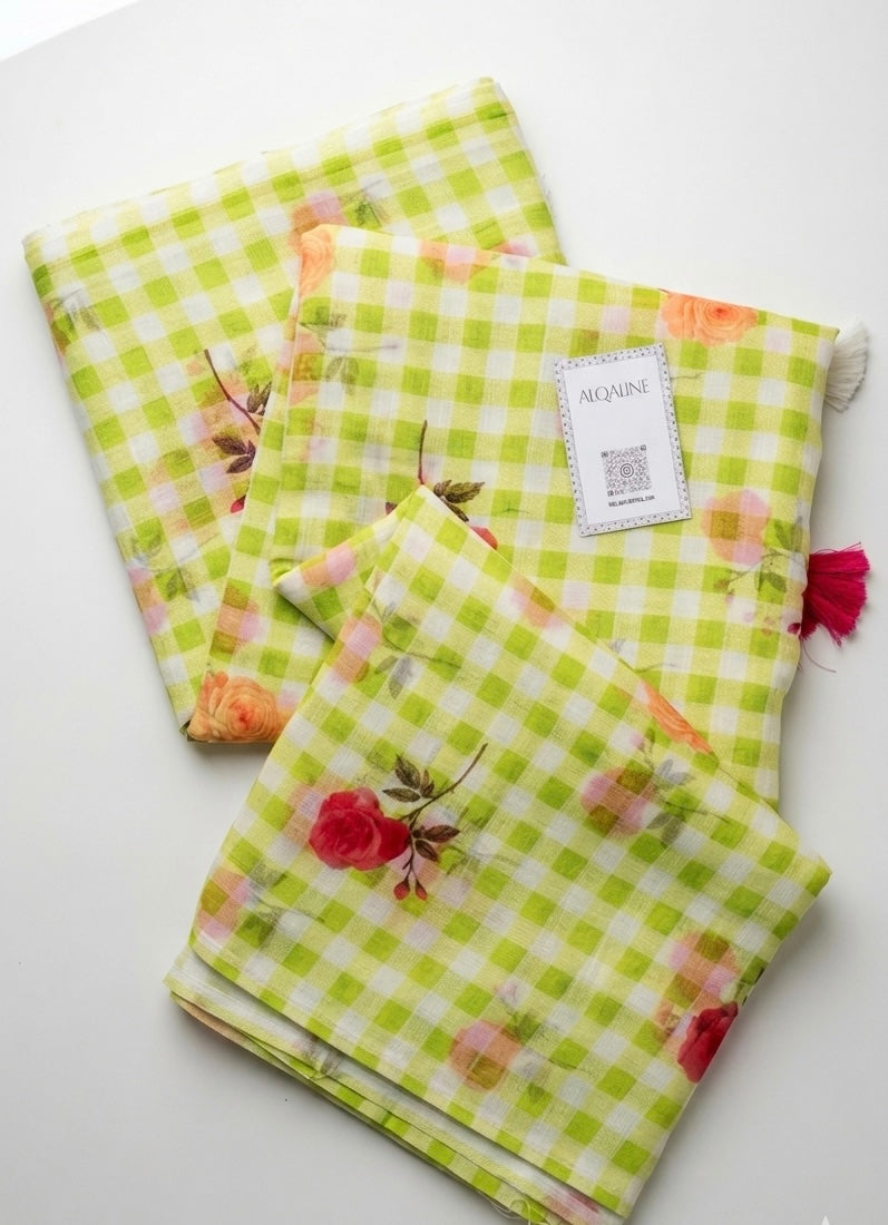 Garden Party Checks Saree