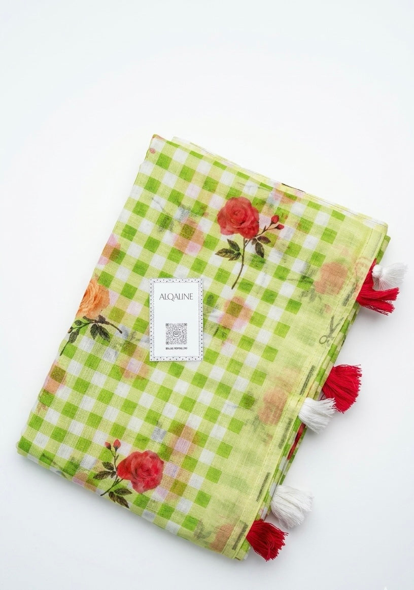 Garden Party Checks Saree