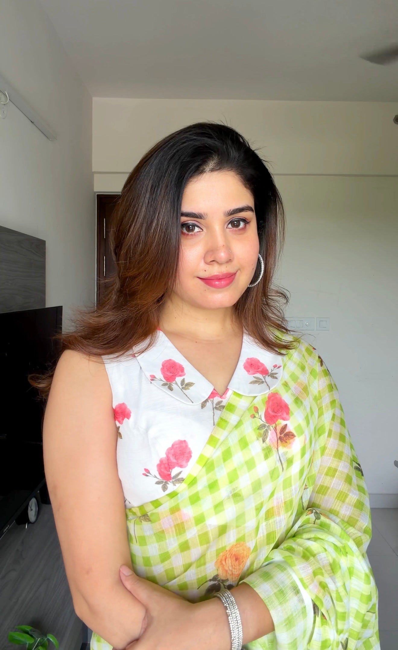 Garden Party Checks Saree