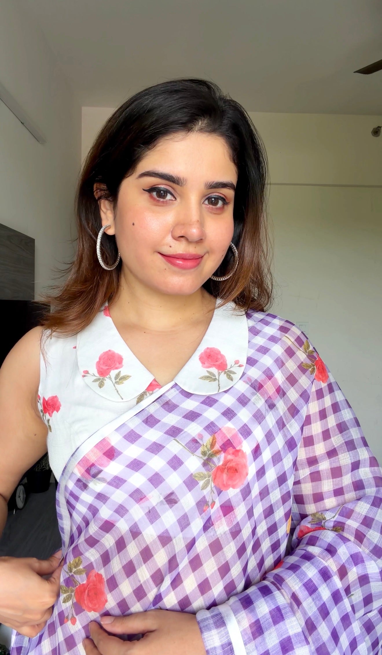 Garden Party Checks Saree