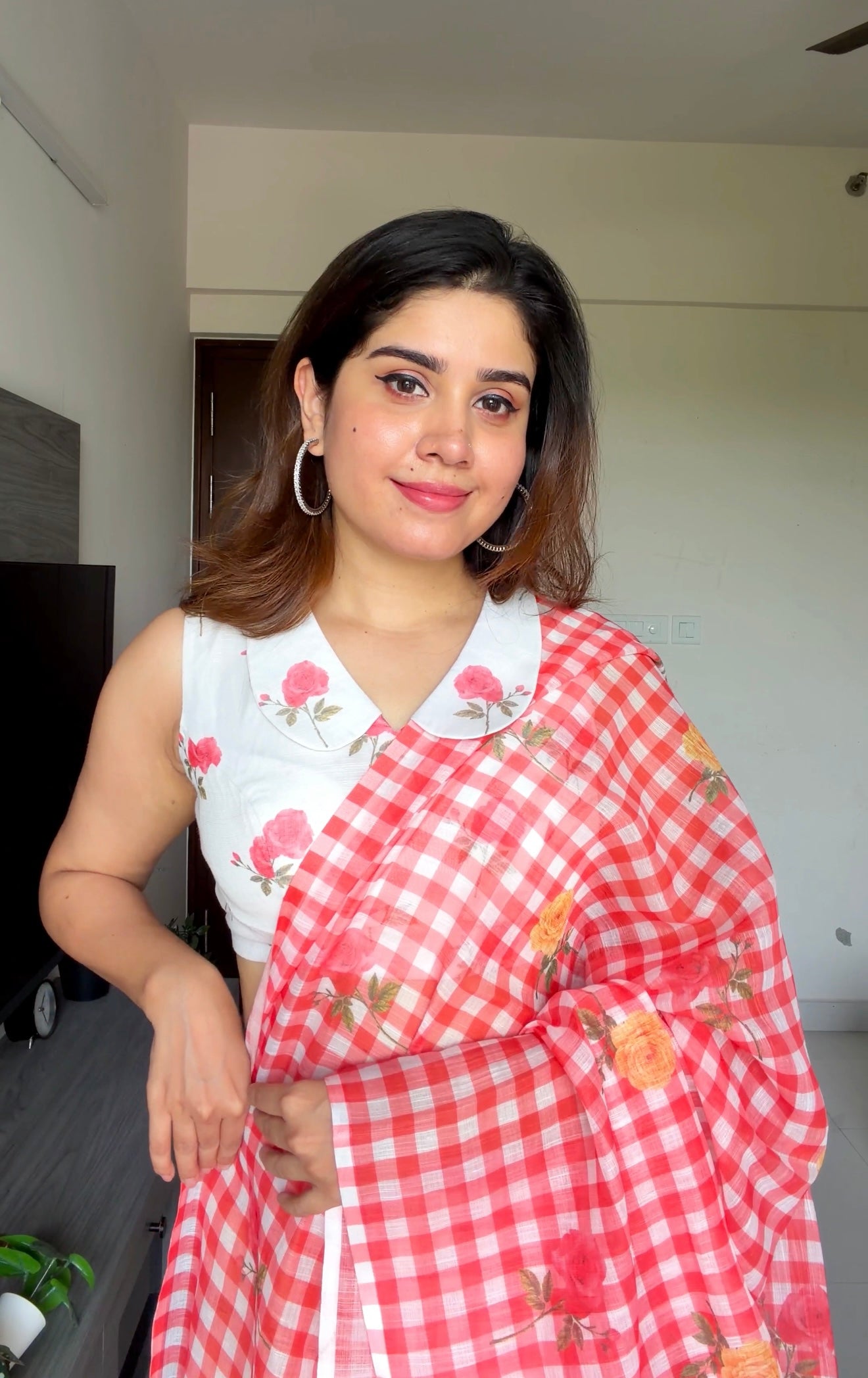 Garden Party Checks Saree
