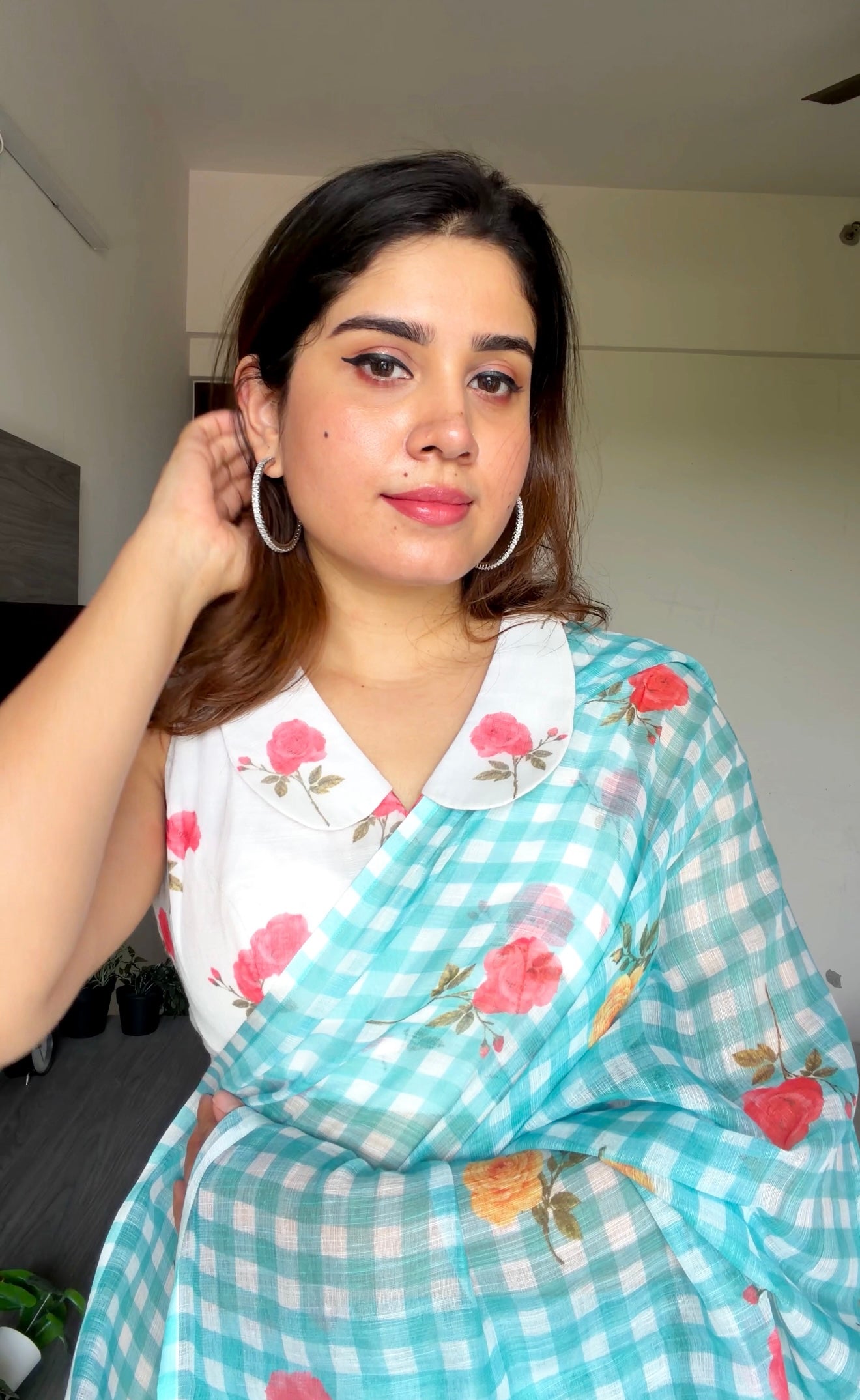 Garden Party Checks Saree
