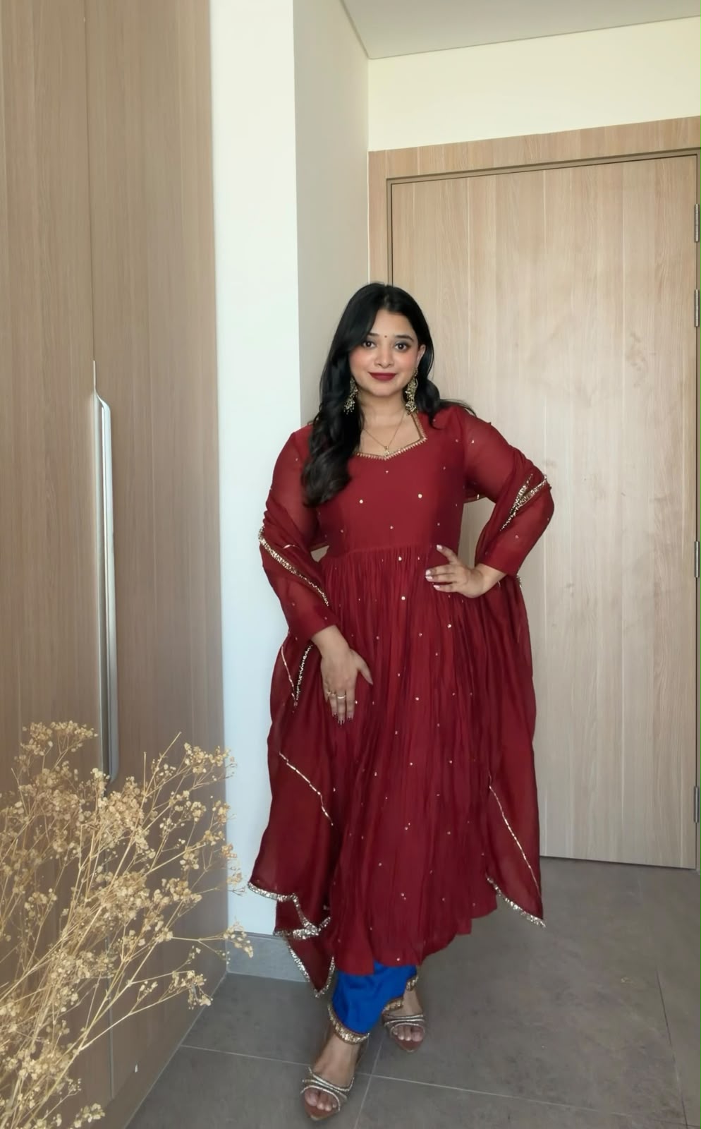 Adha Anarkali Set