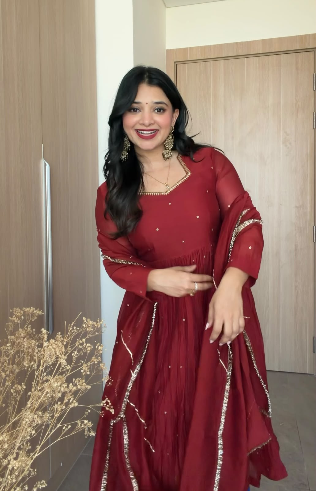 Adha Anarkali Set