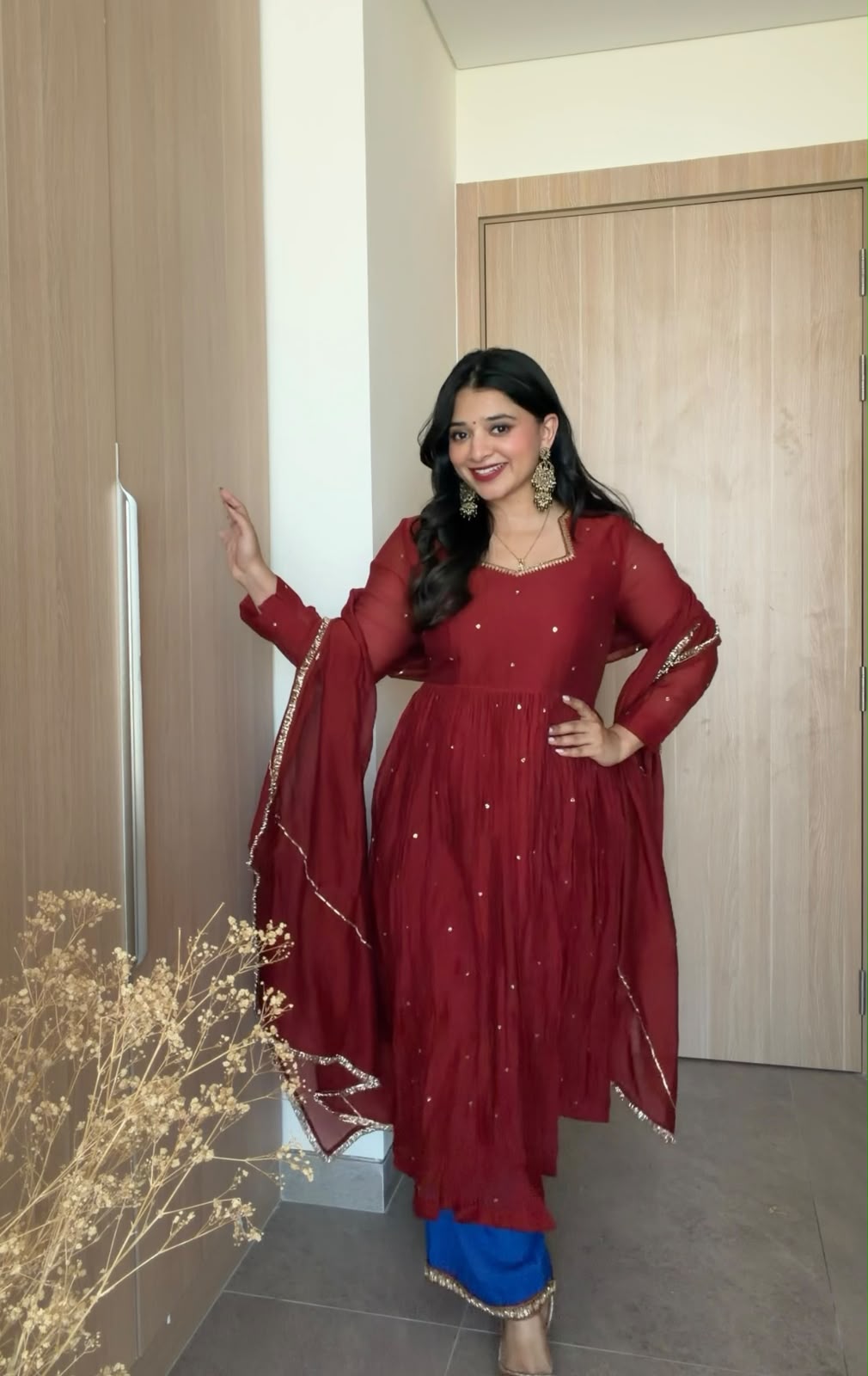 Adha Anarkali Set